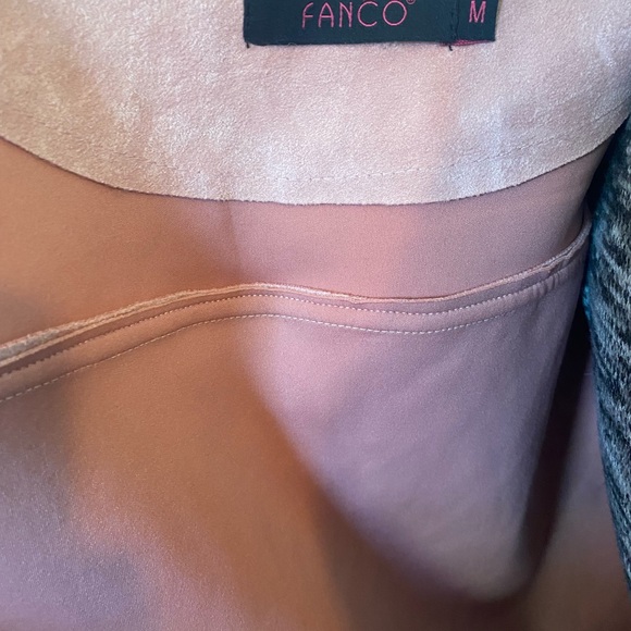 Light Rose Pink Faux Suede Bell Sleeve Jacket - Picture 9 of 12